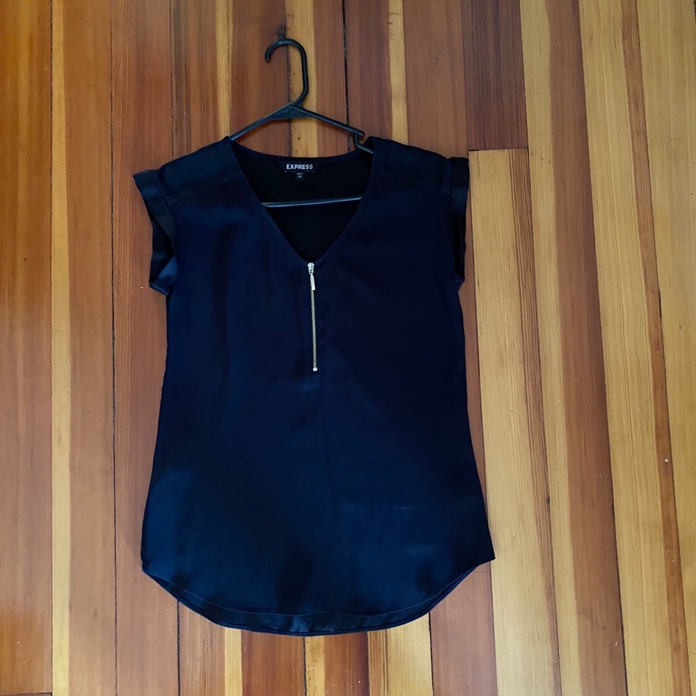 Silky shirt from Express with zipper detail